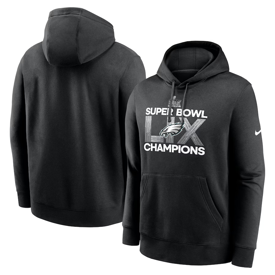 Men Philadelphia Eagles blank Black NFL 2025 hoodie style 2